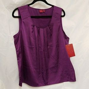 New Egglant Purple Pleated Tank NWT XL NWT